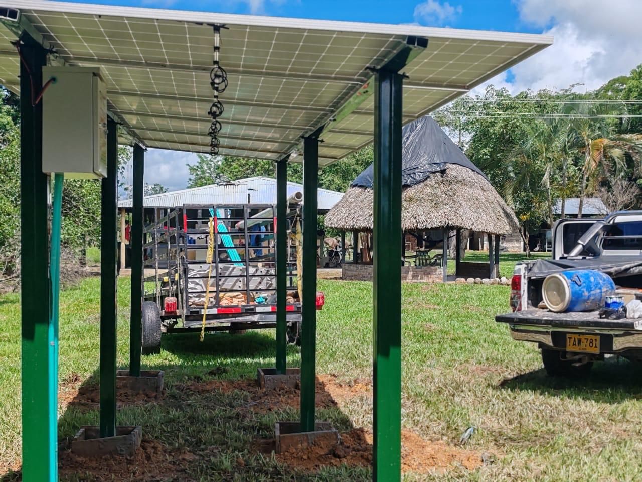 Bombeo solar con camioneta